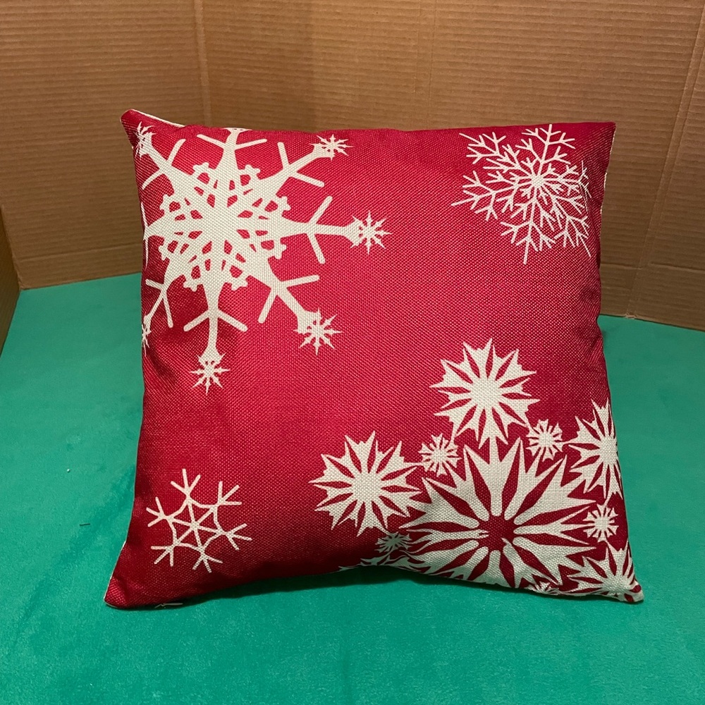 Corner snowflake throw pillow